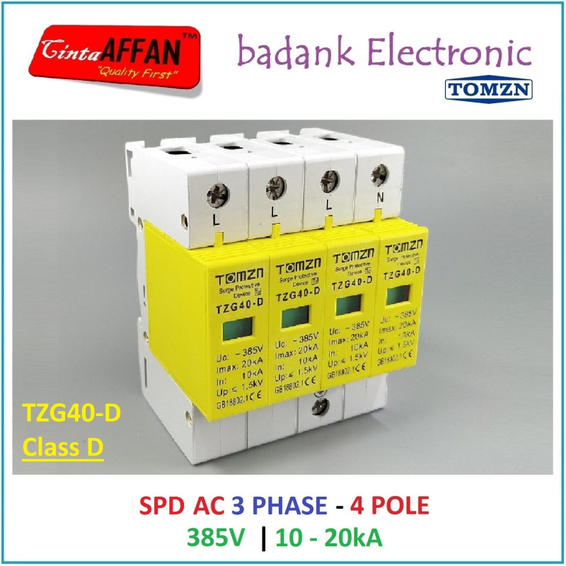3 Phase SPD AC 3PN 385V 10-20kA Surge Protect Device